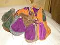 bourses bicolores en cuir velours